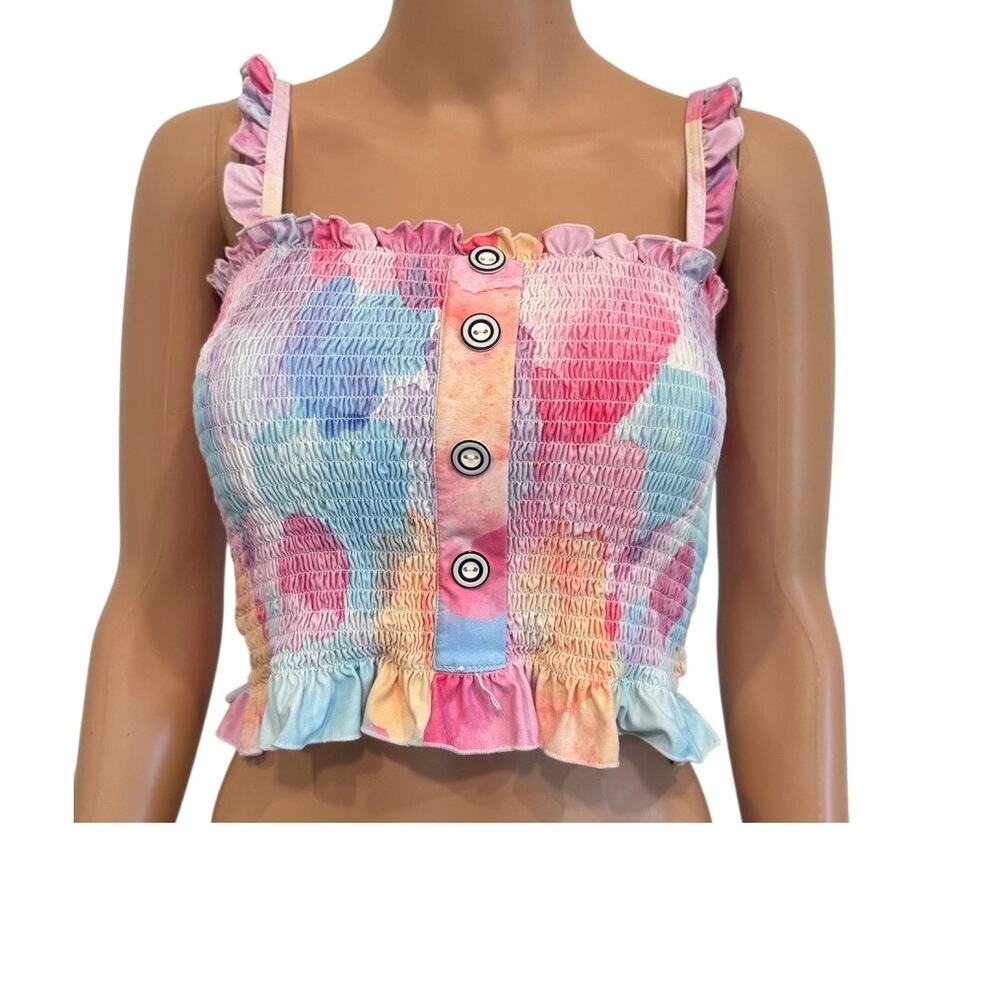 Rad Swim Betsy medium smocked ruffle tankini swim top SW2 2964